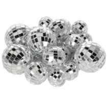 Article Boules décoratives à effet miroir, élément de décoration de fête, argentées, 2-4 cm, lot de 50