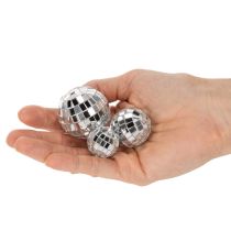 Article Boules décoratives à effet miroir, élément de décoration de fête, argentées, 2-4 cm, lot de 50