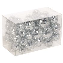 Article Boules décoratives à effet miroir, élément de décoration de fête, argentées, 2-4 cm, lot de 50