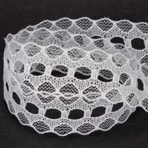 Article Ruban décoratif en dentelle de coton, à bordure fine, en rouleau, 25 mm de large, 10 m de long