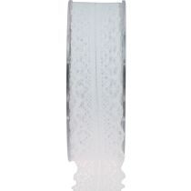 Ruban dentelle ruban cadeau blanc ruban décoratif dentelle 28mm 20m