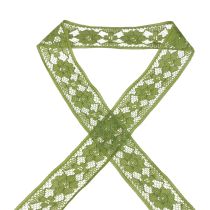 Ruban dentelle vert 25mm motif floral ruban décoratif dentelle 15m