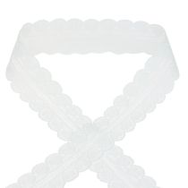Ruban dentelle coeurs ruban décoratif dentelle blanc 25mm 15m
