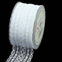 Ruban dentelle blanc 50mm 15m