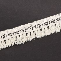 Article Ruban à franges en coton avec bordure en dentelle macramé 43 mm 3 m