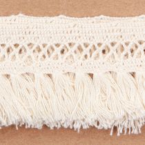 Article Ruban à franges en coton avec bordure en dentelle macramé 43 mm 3 m