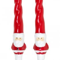 Article Bougies coniques Père Noël Bougie de Noël 26cm 2pcs