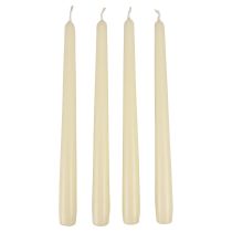 Bougies coniques, bougies bâtons, blanc ivoire, 250/23 mm, 12 pièces