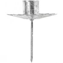 Article Bougeoir conique à coller argent aspect antique Ø7cm 4pcs