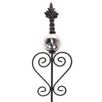 Article Tuteur de jardin orné, forme décorative et boule métallique élégante, 90 cm, 2 pièces