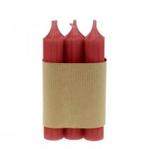 Article Bougie conique rouge bougies de couleur unie rouge rubis 120mm/Ø21mm 6 pcs