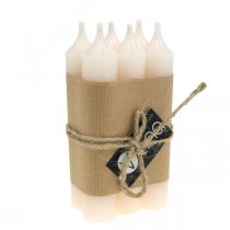 Article Bougie bâton décoration bougie crème blanche 120mm/Ø21mm 6 pcs