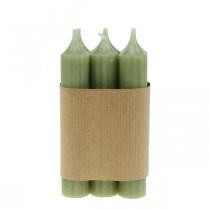 Article Bougie conique verte bougies premium de couleur unie 120mm/Ø21mm 6pcs