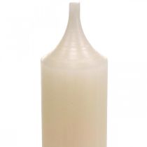 Article Bougie conique crème blanche, bougies en cire, 180 mm/Ø 21 mm, lot de 6