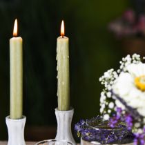 Article Bougie tige bougies cire colorées vertes 180mm/Ø21mm 6pcs