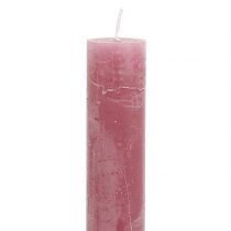 Article Bougies coniques couleur unie vieux rose 34mm x 300mm 4 pcs