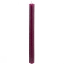 Article Bougies coniques de couleur unie bordeaux 21×240mm 12 pcs