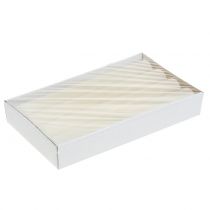 Article Bougies coniques crème unies, 34 mm x 240 mm, lot de 4