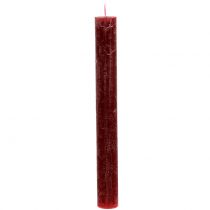 Bougies colorées unies rouge foncé 34mm x 300mm 4pcs
