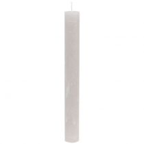 Article Bougies coniques de couleur unie gris 34mm x 300mm 4 pcs