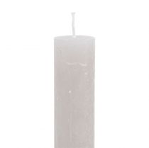 Article Bougies coniques de couleur unie gris 34mm x 300mm 4 pcs