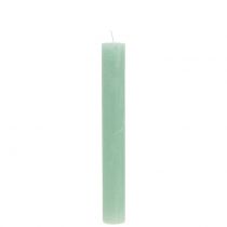 Article Bougies coniques de couleur unie vert clair 34 mm x 240 mm 4 pièces