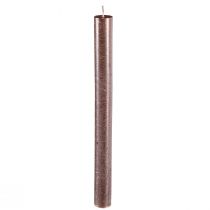 Article Bougies coniques couleur unie cuivre métallisé 21×240mm 12 pcs