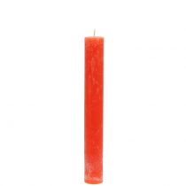 Bougies coniques de couleur unie orange 34mm x 240mm 4 pcs