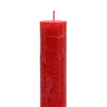 Article Bougies coniques teintes en rouge 34mm x 300mm 4 pcs