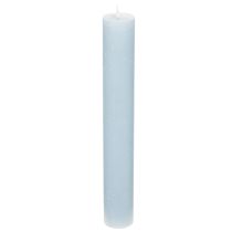 Article Bougie conique bleue pour chandeliers et décoration de table, 34 x 240 mm, lot de 4