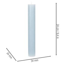 Article Bougie conique bleue pour chandeliers et décoration de table, 34 x 240 mm, lot de 4