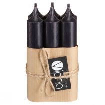 Article Bougies coniques petites bougies courtes noires 110mm Ø21mm 6 pcs bouquet