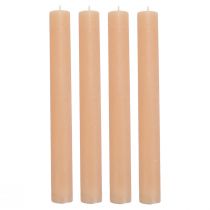 Article Bougies coniques bougies pêche de couleur unie orange 34×300mm 4 pcs