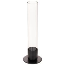 Article Bougeoir conique avec cylindre en verre. Simple et intemporel. 31 cm