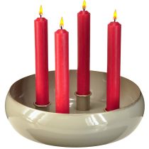 Article Bougeoir 4 bougies coupe métal gris doré 22,5cm