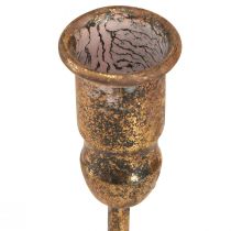Article Bougeoir bâton antique pour 4 bougies doré 18×18cm H16,5cm