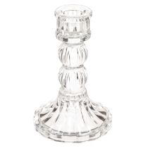 Article Bougeoir transparent, design classique, décoration de table, 12 cm, lot de 2