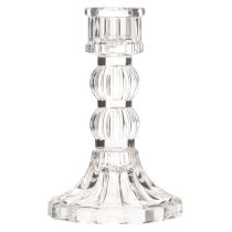 Article Bougeoir transparent, design classique, décoration de table, 12 cm, lot de 2