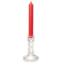 Article Bougeoir transparent, design classique, décoration de table, 12 cm, lot de 2