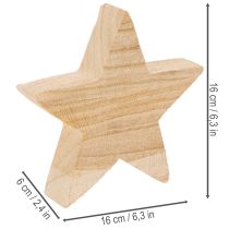 Article Bougeoir rustique en bois en forme d'étoile pour bougies coniques, 16 cm