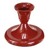 Article Bougeoir en métal rouge Ø8,5cm H7cm