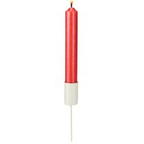 Article Bougeoir en métal sur piquet, beige, H11cm, 4 pièces