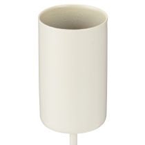 Article Bougeoir en métal sur piquet, beige, H11cm, 4 pièces