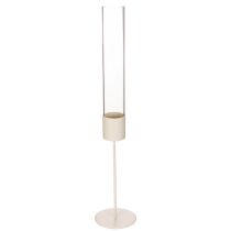 Article Bougeoir cylindrique en verre sur base métallique 50 cm