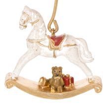 Article Porte-bougies de Noël en forme de cheval à bascule 20 cm, lot de 3