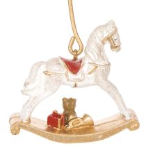 Article Porte-bougies de Noël en forme de cheval à bascule 20 cm, lot de 3