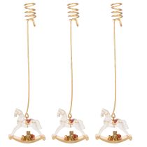 Article Porte-bougies de Noël en forme de cheval à bascule 20 cm, lot de 3