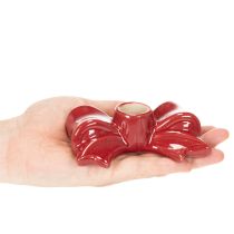 Article Bougeoirs rouges en forme de nœud pour bougies coniques de 11 cm, 2 pièces