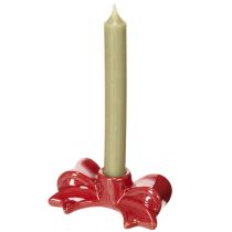 Article Bougeoirs rouges en forme de nœud pour bougies coniques de 11 cm, 2 pièces
