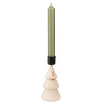 Article Bougeoir décoration sapin de Noël bois naturel H13cm 4 pcs